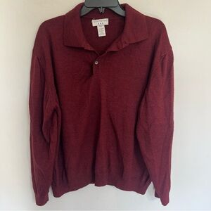 Covington Men's Long Sleeve Merino Wool Blend Sweater Red Size XL